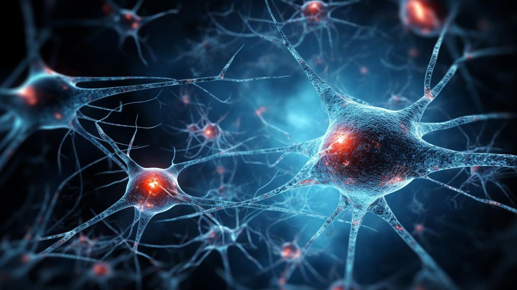 A detailed illustration of nerve cells affected by the ciguatera toxin. The graphic depicts the potentially harmful effects of the toxin on the nervous system.